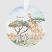 Aquarelle maman et bébé Animal africain Noël (devant)