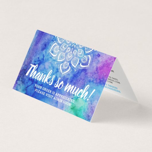 Aquarelle Mandala Carte de remerciements métaphysi (Front)