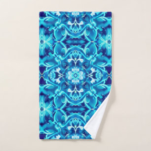 Aquarelle Mandala Flower dans les tons bleu Indigo