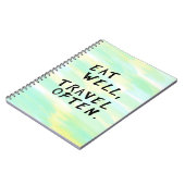 Aquarelle "Mange bien, Voyage souvent" Carnet (Côté gauche)