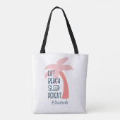 Aquarelle Manger Plage Dormir Répéter Palmier Sac  (Dos)