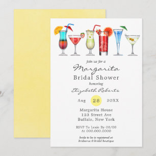 Aquarelle Margarita Invitation de la douche nuptia