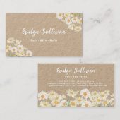 Aquarelle marguerite carte de visite kraft (Devant / Derrière)