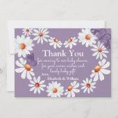 Aquarelle marguerite et Baby shower papillon Merci (Devant)