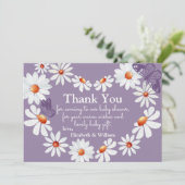 Aquarelle marguerite et Baby shower papillon Merci (Debout devant)