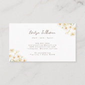 Aquarelle marguerites fleur sauvage carte de visit (Dos)