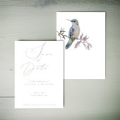 Aquarelle Mariage de colibri Enregistrer la carte