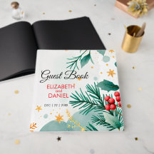 Aquarelle Mariage d'hiver livre d'hôtes - Élégant