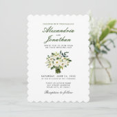 Aquarelle mariage Floral Vert Invitation S (Debout devant)
