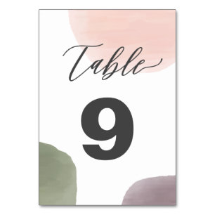 Aquarelle Mariage moderne Cartes Numéro de tableau