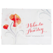 Aquarelle mariage orange couples nom sac cadeau (Dos)