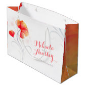 Aquarelle mariage orange couples nom sac cadeau (Dos Angle)