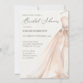 Aquarelle Mariage robe nuptiale douche Invitation (Devant)