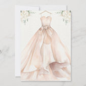 Aquarelle Mariage robe nuptiale douche Invitation (Dos)