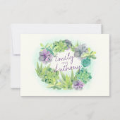 Aquarelle Mariage Succulente RSVP (Dos)