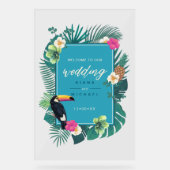 Aquarelle Mariage tropical Bienvenue ID Turquoise5 (Recto)