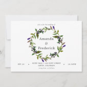 Aquarelle Mariage ultra violet Invitation florale (Devant)