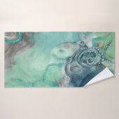 Aquarelle marine Aqua Ocean Octopus (Serviette de bain)