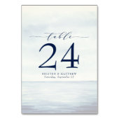 Aquarelle marine bleu marine Numéro de la table (Dos)