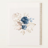 Aquarelle marine bleu & or rose Wedding planner (Dos)