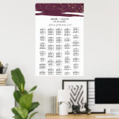 Aquarelle Marsala Alphabétique Tableau de siège (Bureau à domicile)