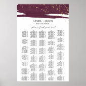 Aquarelle Marsala Alphabétique Tableau de siège (Devant)