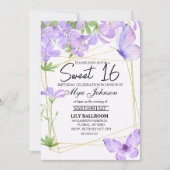 Aquarelle mauve de lys pourpre doux 16 Invitation (Devant)