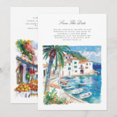 Aquarelle méditerranéenne Enregistrer la carte Dat (Devant / Derrière)