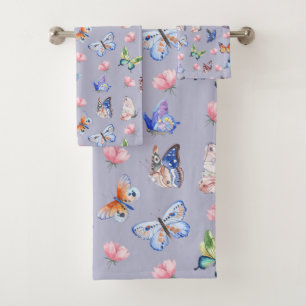 Aquarelle Mélange de papillons et de fleurs coloré