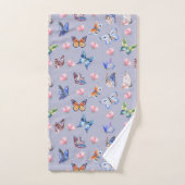Aquarelle Mélange de papillons et de fleurs coloré (Serviette à main)