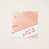 Aquarelle Mer et salutations Ancres Étoiles Cadeau (Devant)