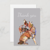 Aquarelle Merci Coyotes Hurleurs Art de la Nature (Devant / Derrière)