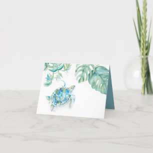 Aquarelle Merci de tortue marine Tropical