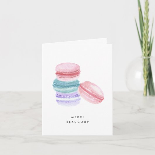 Aquarelle Merci Macarons français (Devant)