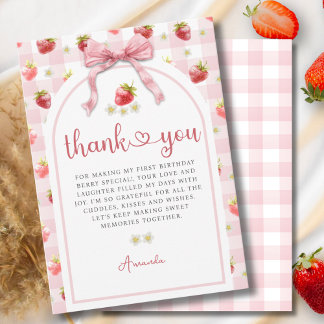 Aquarelle Merci pour l'anniversaire à la fraise