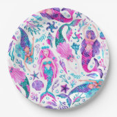 Aquarelle Mermaids Coquilles de mer + Assiette Ann (Devant)