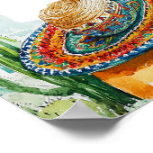 Aquarelle mexicaine Fiesta Baby shower Affiche de (Coin)