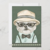 Aquarelle mignon chien ne pas dire carte bébé (Dos)