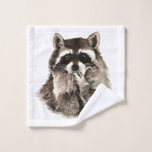 Aquarelle mignon Raccoon souffler Baisers Amusants