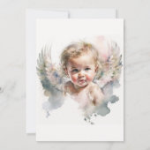 Aquarelle mignonne Angel Baby Baptême Invitation (Dos)
