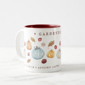 Aquarelle mignonne Automne Personnalisé Mug café à (Devant gauche)