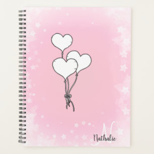 Aquarelle mignonne Ballons Coeur rose
