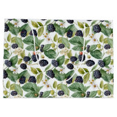 Aquarelle mignonne Blackberries Grand sac cadeau (Dos)