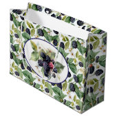 Aquarelle mignonne Blackberries Grand sac cadeau (Devant Angle)