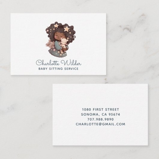 Aquarelle mignonne Carte de visite de bébé (Devant / Derrière)