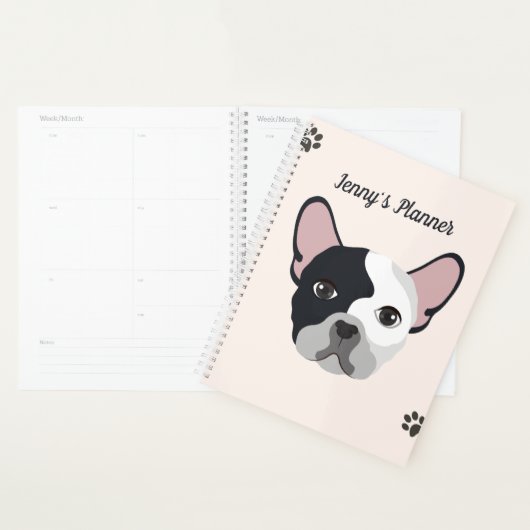 Aquarelle mignonne Chien Visage rose et gris 2024 (Devant avec enveloppe)