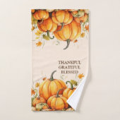 Aquarelle mignonne Citrouille Merci gracieux béni (Serviette à main)