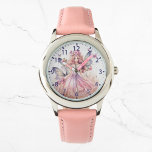 Aquarelle mignonne Fée Rose Papillons Fille<br><div class="desc">Cute Aquarelle rose Fairy Girly Butterflies Kids Girls eWatch Watches présente une jolie fée d'aquarelle rose avec papillons. Créé par Evco Studio www.zazzle.com/store/evcostudio</div>