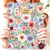 Aquarelle mignonne Floral Nom personnalisé