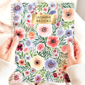 Aquarelle mignonne Floral Nom personnalisé